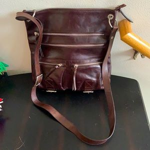 EUC Burgundy Leather Crossbody bag.